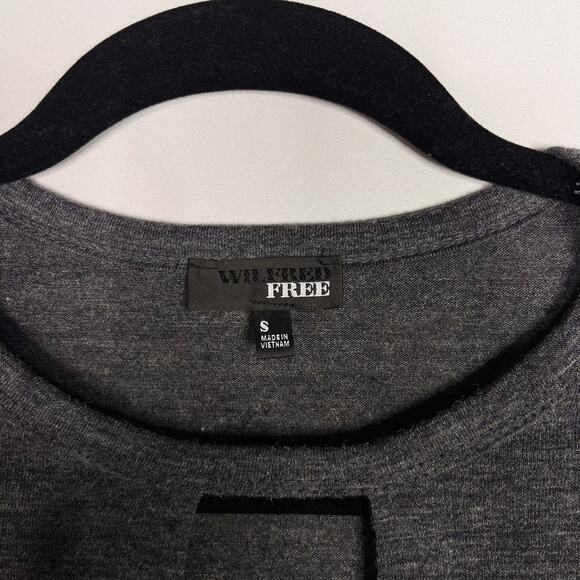 Aritzia Wilfred Free Small S Heather Gray Cut Out Neck Long Sleeve Mini Dress - Picture 3 of 7